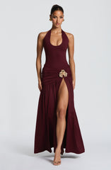 Saira Maxi Skirt - Cherry Lacquer