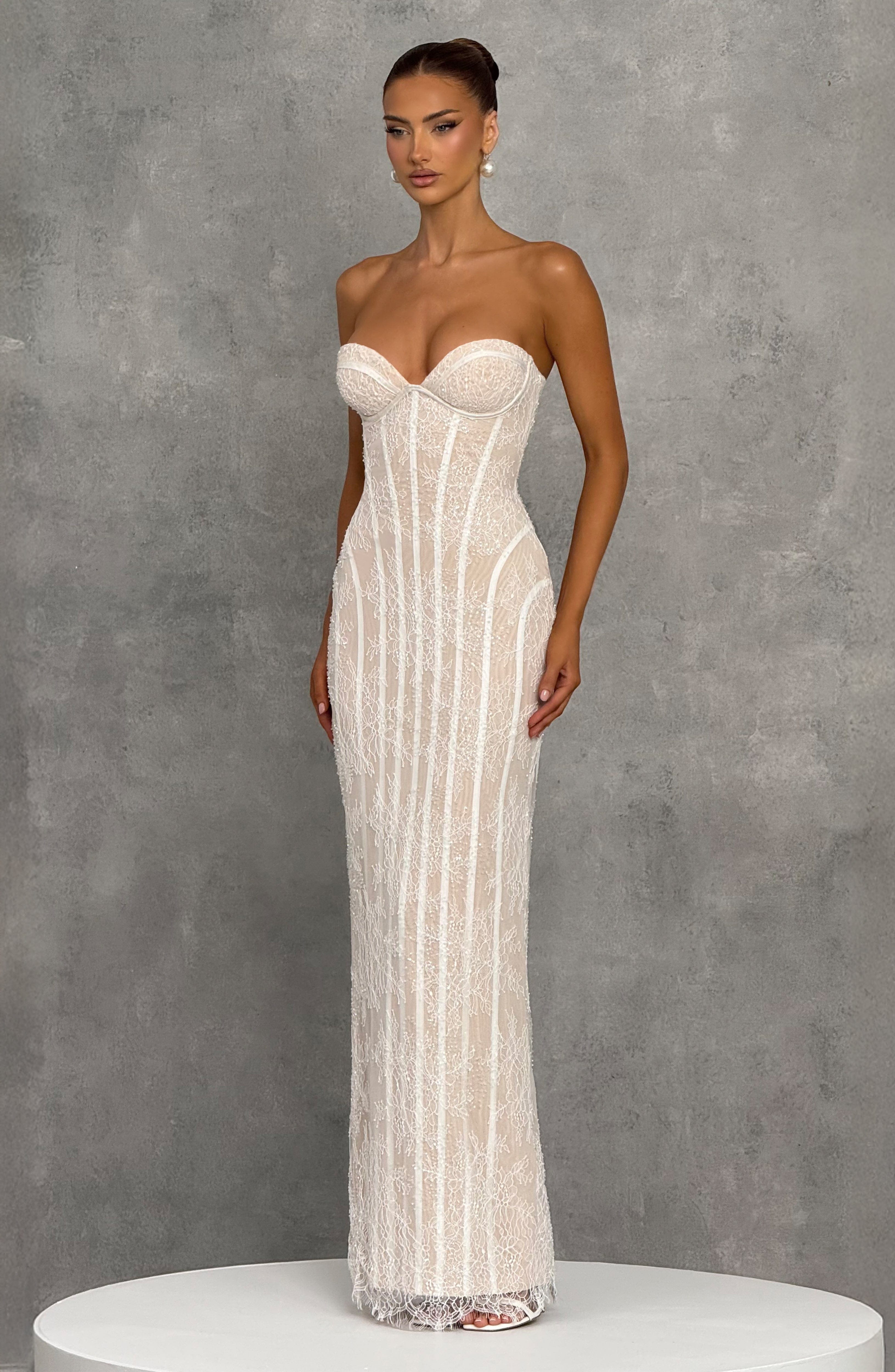 Sian Maxi Dress - Ivory Embellishment
