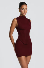 Soline Mini Dress - Cherry Lacquer
