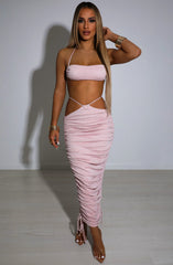Valencia Maxi Skirt - Baby Pink Sparkle