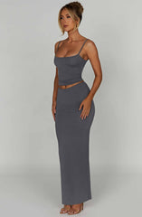 Yazmin Maxi Skirt - Charcoal